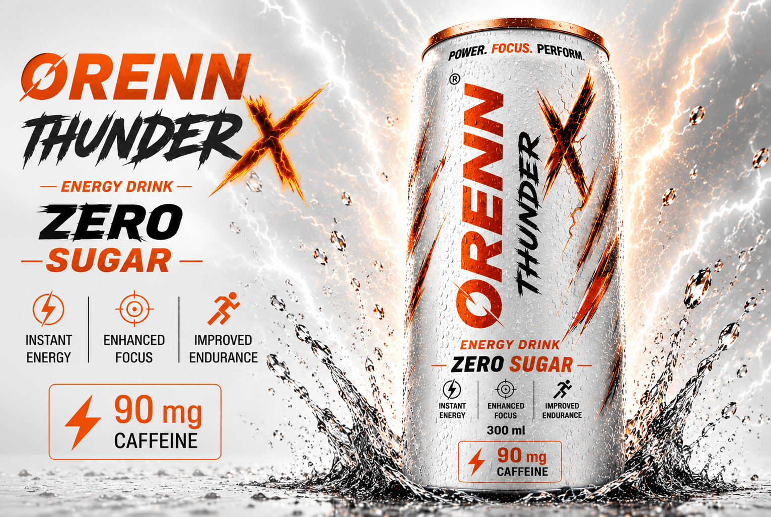 ORENN ThunderX Energy Drink 300 ml (Pack of 6 | pack of 12 | pack of 24)